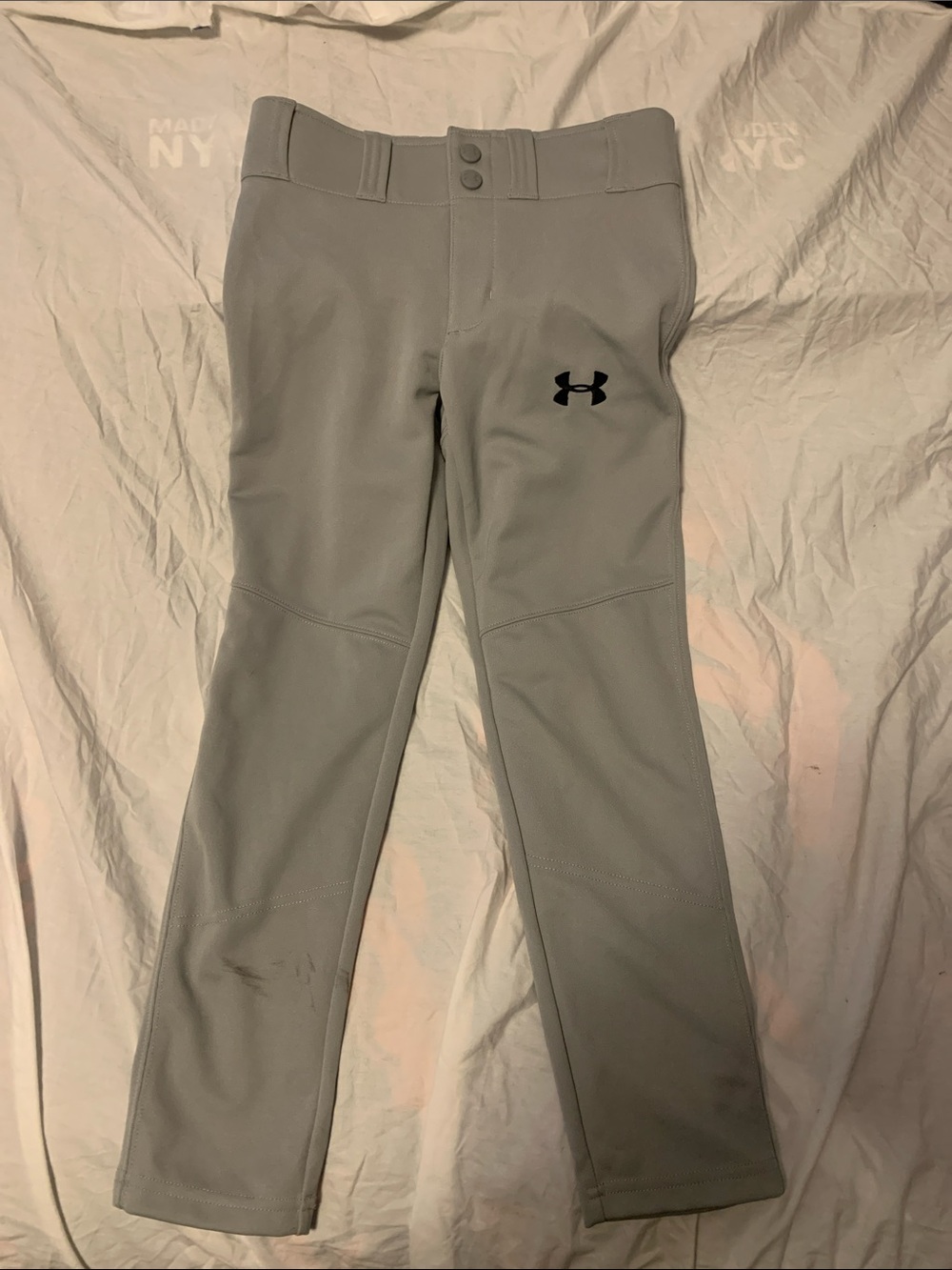 Under Armour Kids Light Gray Athletic Joggers with Black Logo
